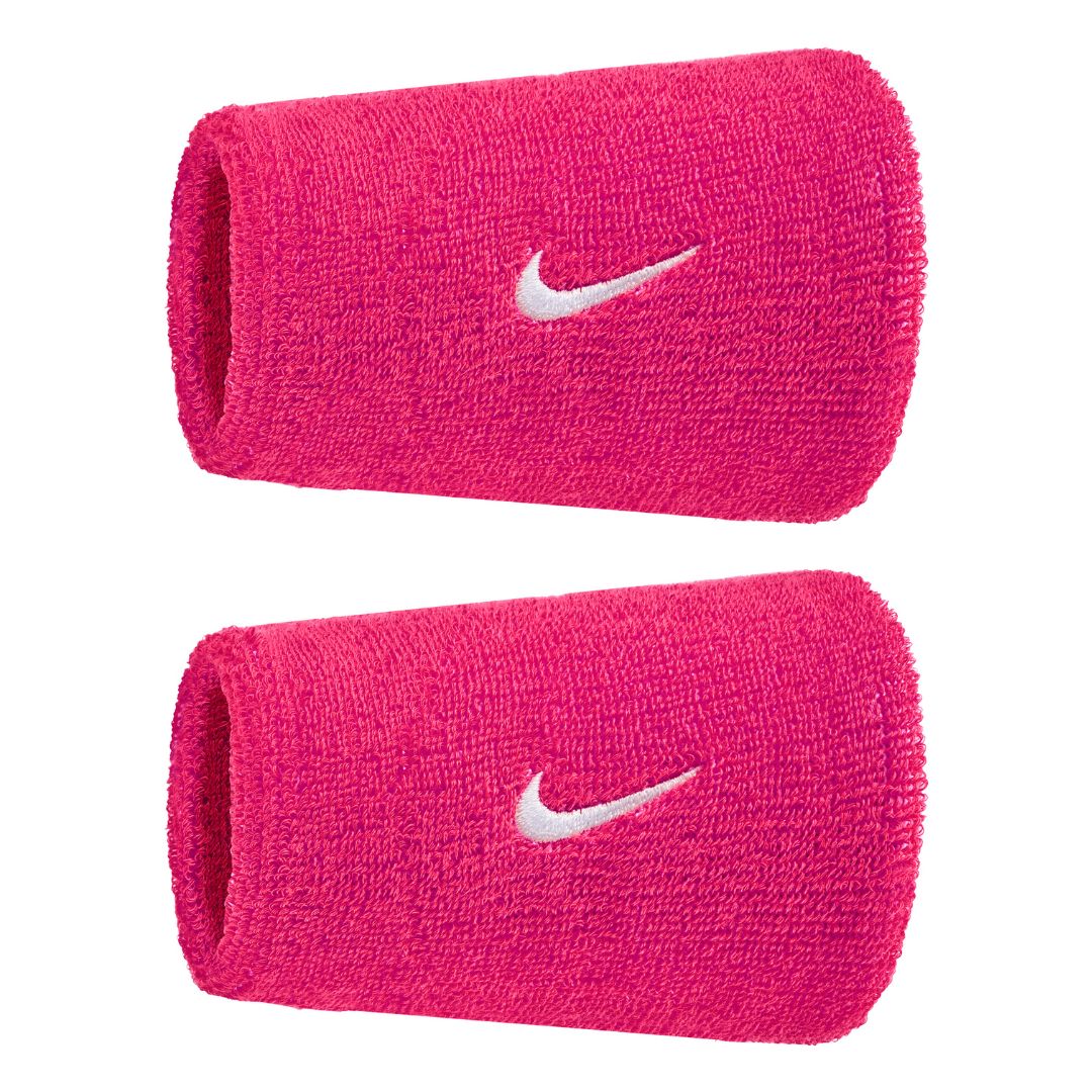 Nike Swoosh Classic Doublewide Wristbands 2-Pack Pink/White